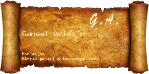 Gansel Arián névjegykártya